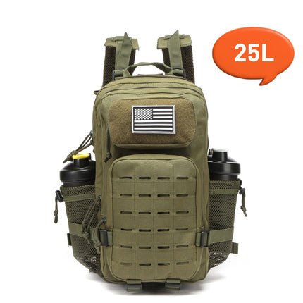 25L/50L Тактическа раница, ловна MOLLE раница, фитнес зала за мъже, EDC раница за туризъм на открито, вещица с 2 държача за бутилки