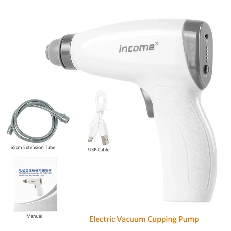 Електрическа помпа за вендузи с отрицателно налягане, USB зареждане, китайски масажен инструмент за лимфен дренаж, остъргване, гуа ша