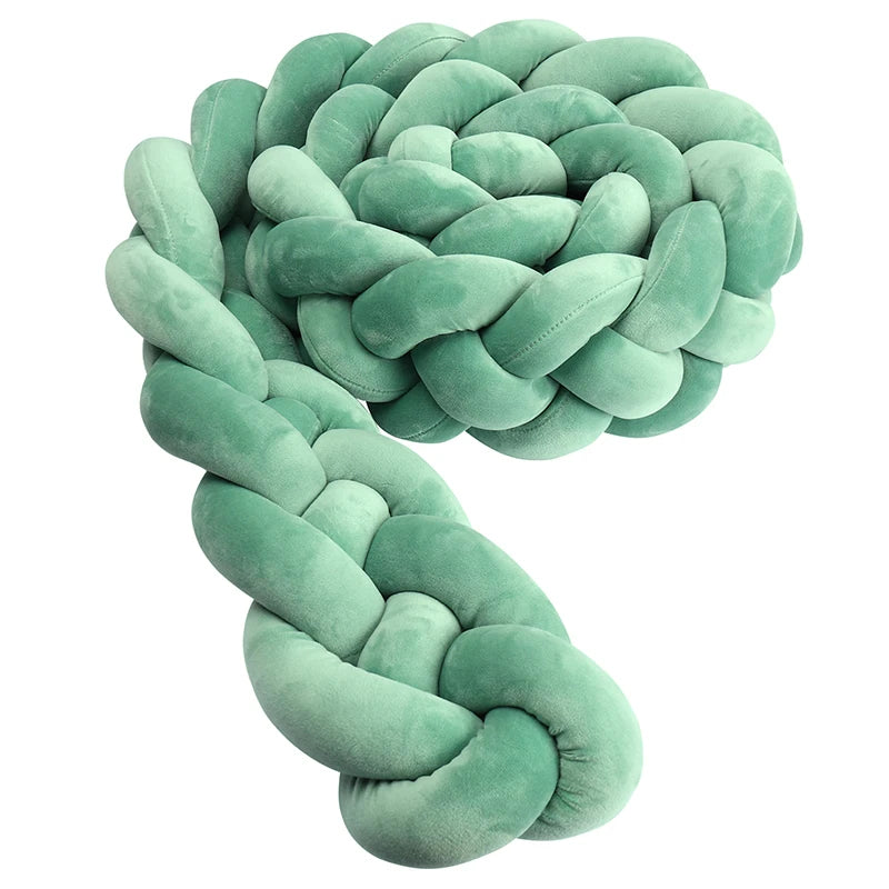 1M/2M/3M/3.6M Обиколка за детско креватче Tresse De Lit, щадяща кожата материя, декорация за бебешка стая, ръчно изработена възглавница с възли и мека подложка