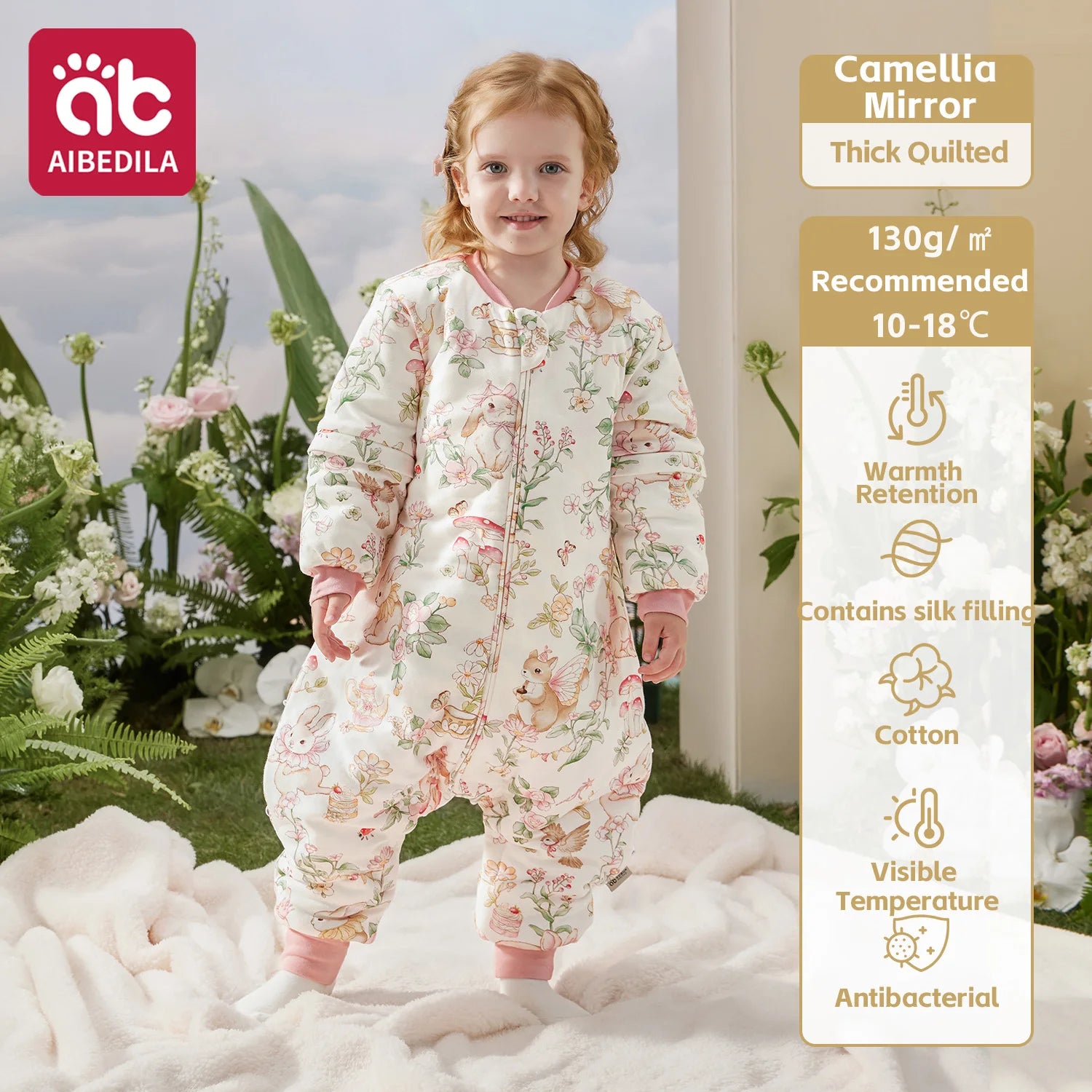 AIBEDILA Бебешки чувал за спане, мек и уютен спален чувал за бебета, супер топъл ватиран одеяло за носене с подвижни ръкави, 6M-7G, момче/момиче