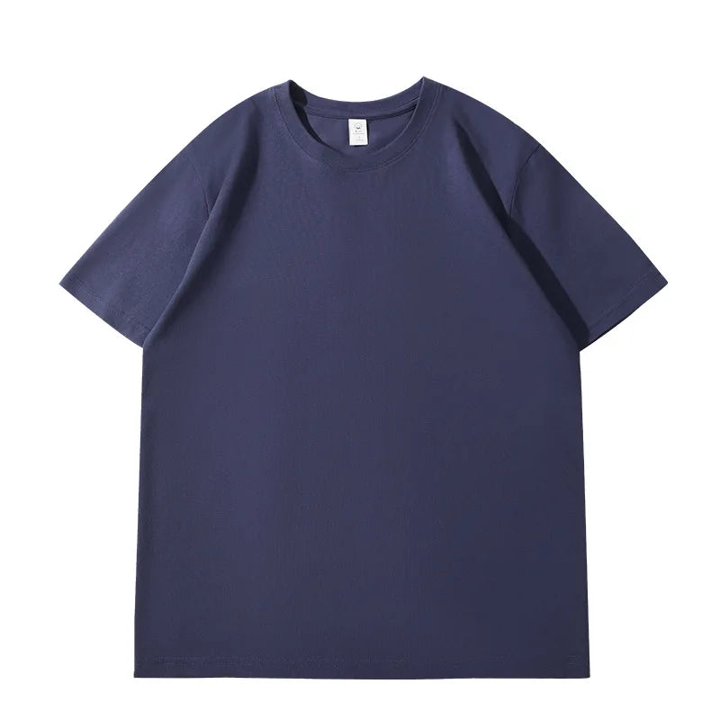 Лятна тениска за жени, памучна 2026, плътна, широка тениска, ежедневни корейски топове, плетена тениска с къс ръкав и о-образно деколте, дамски топ тениски