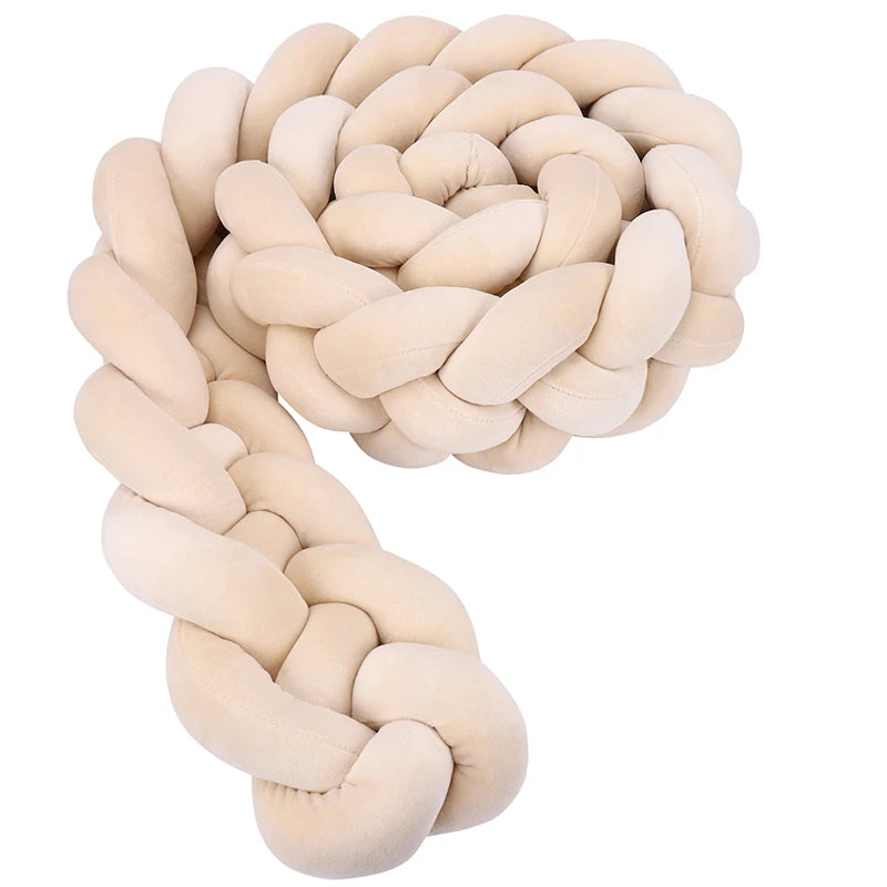 1M/2M/3M/3.6M Обиколка за детско креватче Tresse De Lit, щадяща кожата материя, декорация за бебешка стая, ръчно изработена възглавница с възли и мека подложка