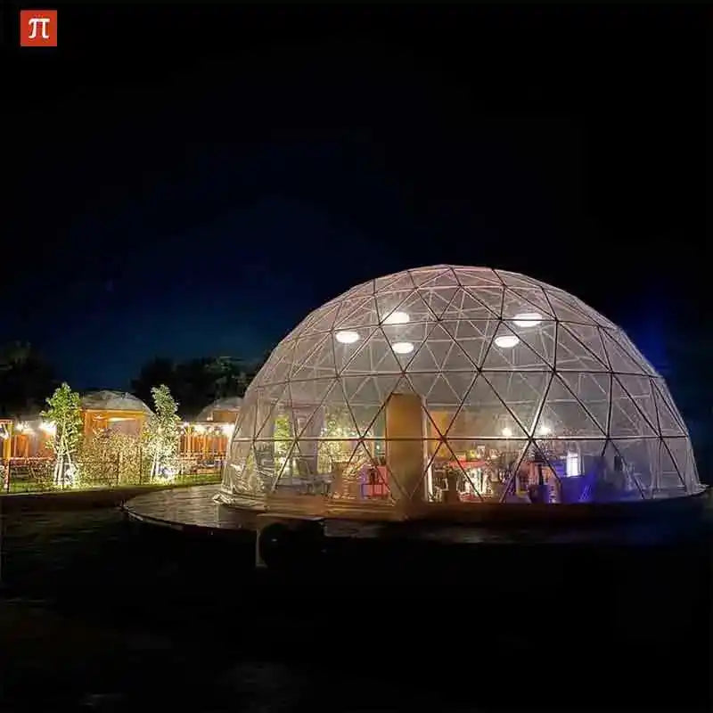 Прозрачна геодезична луксозна куполна палатка – Европа на склад, бърза доставка до 7 дни, PVC кръгъл глемпинг купол за хотел, курорт и къмпинг