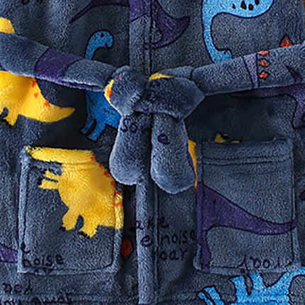 Детски халати с качулка и полар, унисекс, сладки пижами с анимационни шарки, меки и топли дрехи за момчета и момичета, домашно облекло