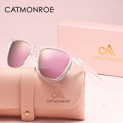 Дамски слънчеви очила CATMONROE 1 бр. UV400, леки, модни, с множество цветови опции, розови лещи, поляризирани слънчеви очила, перфектен подарък