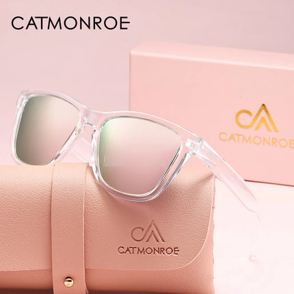 Дамски слънчеви очила CATMONROE 1 бр. UV400, леки, модни, с множество цветови опции, розови лещи, поляризирани слънчеви очила, перфектен подарък