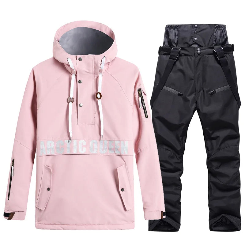 Комплекти ски костюми за мъже и жени, водоустойчиви, снежен костюм, комплект ски яке и панталон, облекло за дейности на открито, сноуборд, гащеризон