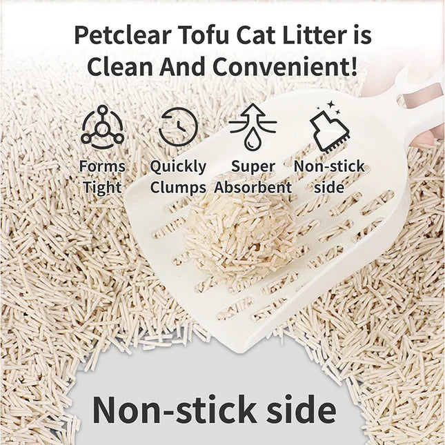 PetClear котешка тоалетна с тофу, натурална безпрахова, слепваща се котешка тоалетна, контрол на миризмата, за пускане в тоалетната, ванилия/без аромат, за чувствителни лапи