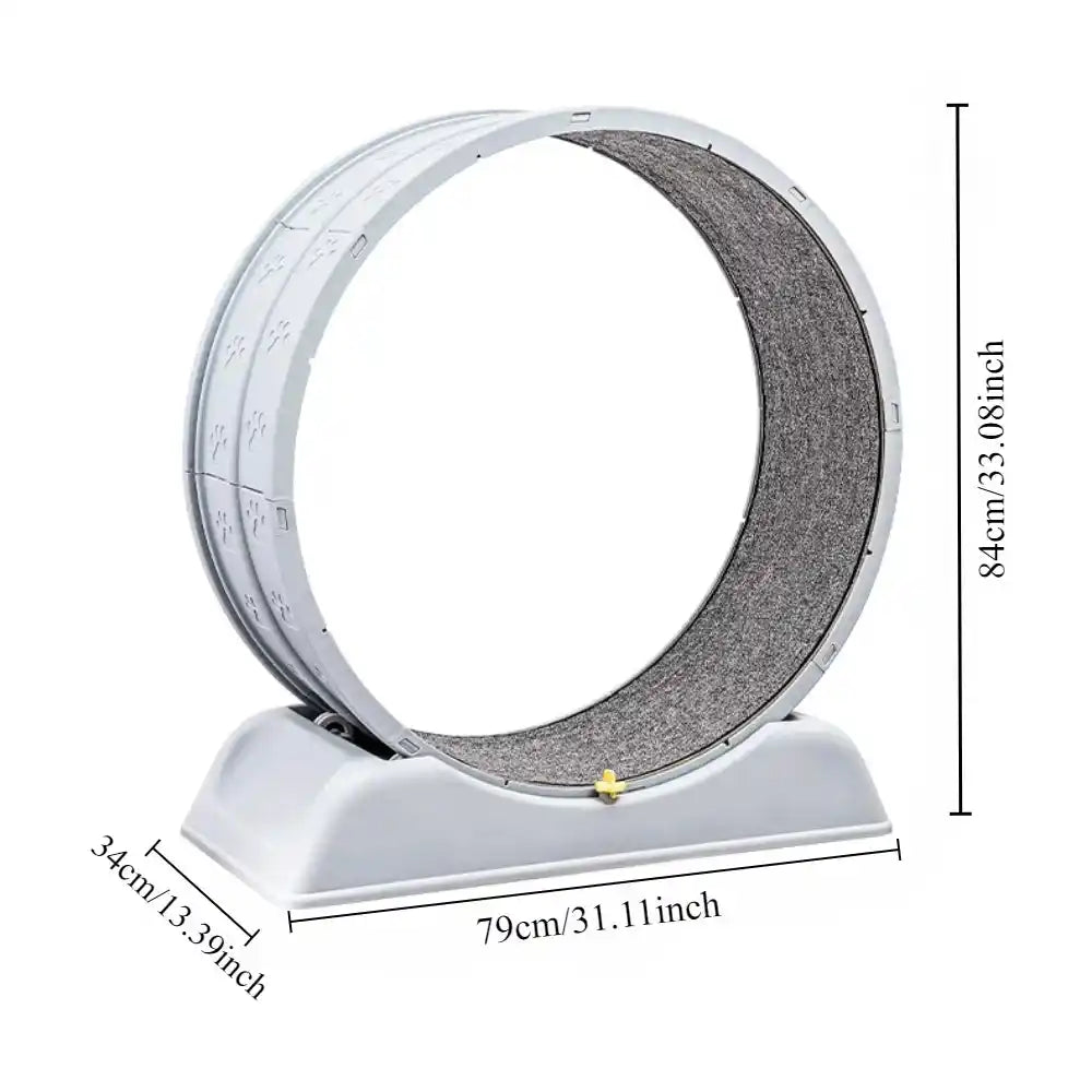 Бягаща пътека за упражнения с колело за котки, ултра тиха дървена играчка за обучение на котки със заключващ механизъм, подвижен килим, 76 см