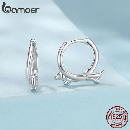 Обеци BAMOER с обръч „Дакел“ за кучета и домашни любимци, катарами за уши, бижута от стерлингово сребро 925, подаръци за жени, хипоалергенни комплекти