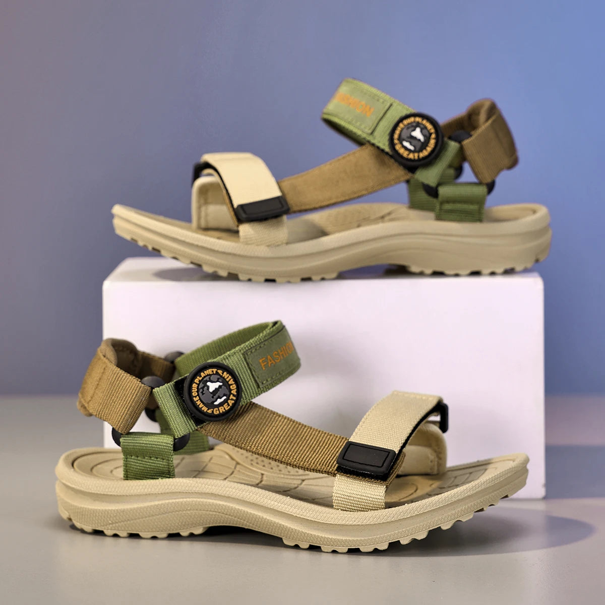 Летни детски сандали за момичета и момчета, дишащи спортни бягащи неплъзгащи се меки зелени обувки за плаж, детски ежедневни сандали за бягане