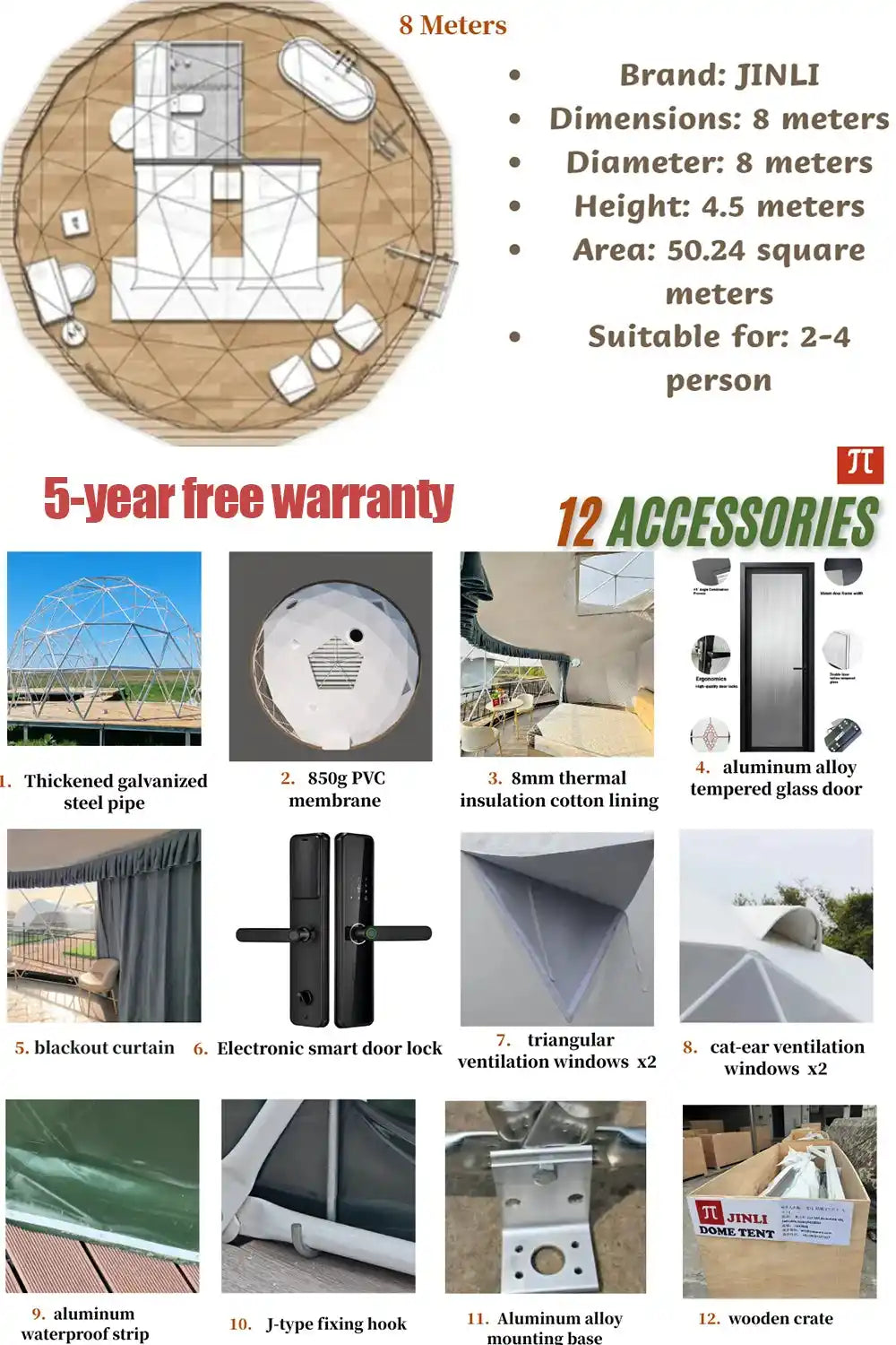 Прозрачна геодезична луксозна куполна палатка – Европа на склад, бърза доставка до 7 дни, PVC кръгъл глемпинг купол за хотел, курорт и къмпинг