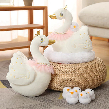 1 комплект Kawaii Chick Family Плюшени играчки Пиле Майка Пиле Бебе Плюшени кукли Симулация Кокошка с гнездо Плюшени животни Детски подаръци