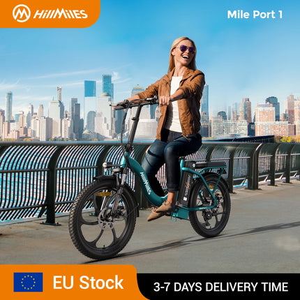 Сгъваем електрически велосипед HillMiles MilePort, 250W мотор, 36V 13Ah, 25km/h, 20"x3.0" дебели гуми, амортисьорна вилка, 7 скорости, 100km пробег