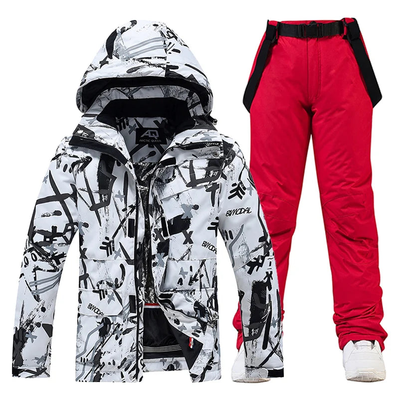 -30, Комплекти зимни костюми за жени и мъже, Облекло за сноуборд, Ски костюми, Водоустойчиви 10k, Зимни якета и панталони за ледено носене
