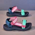 Летни детски сандали за момичета и момчета, дишащи спортни бягащи неплъзгащи се меки зелени обувки за плаж, детски ежедневни сандали за бягане