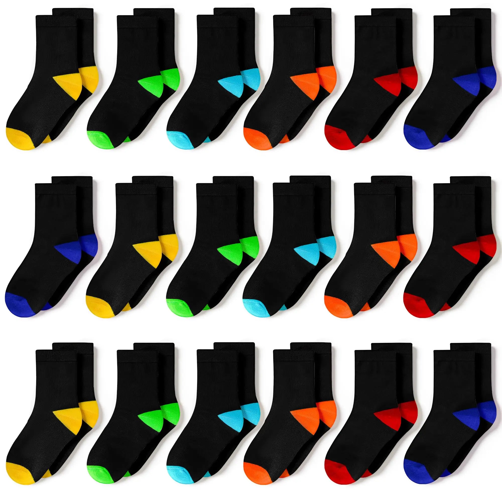 18 броя цветни кръгли чорапи за деца на възраст 1–14 години – меки дишащи ежедневни чорапи