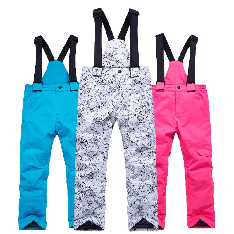 Детски ски панталони с гащеризон, панталони за сноуборд с гащеризон, зимни панталони с гащеризон, ски гащеризон, панталон за сноуборд, за момчета и момичета