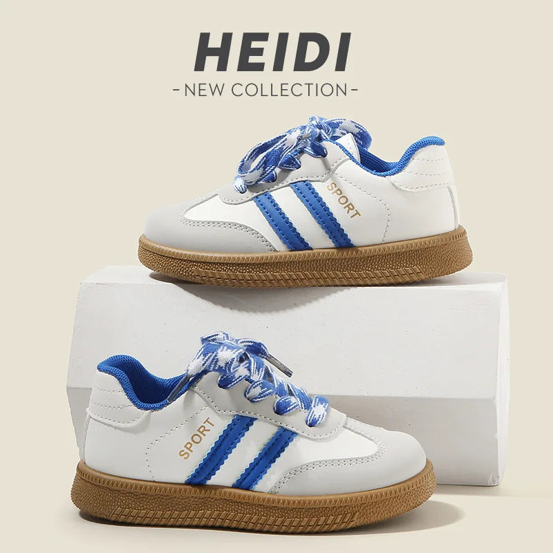 Детски немски тренировъчни обувки, пролет/есен 2025, ежедневни маратонки за момчета и момичета, мека подметка, бели обувки, бебешки ахат