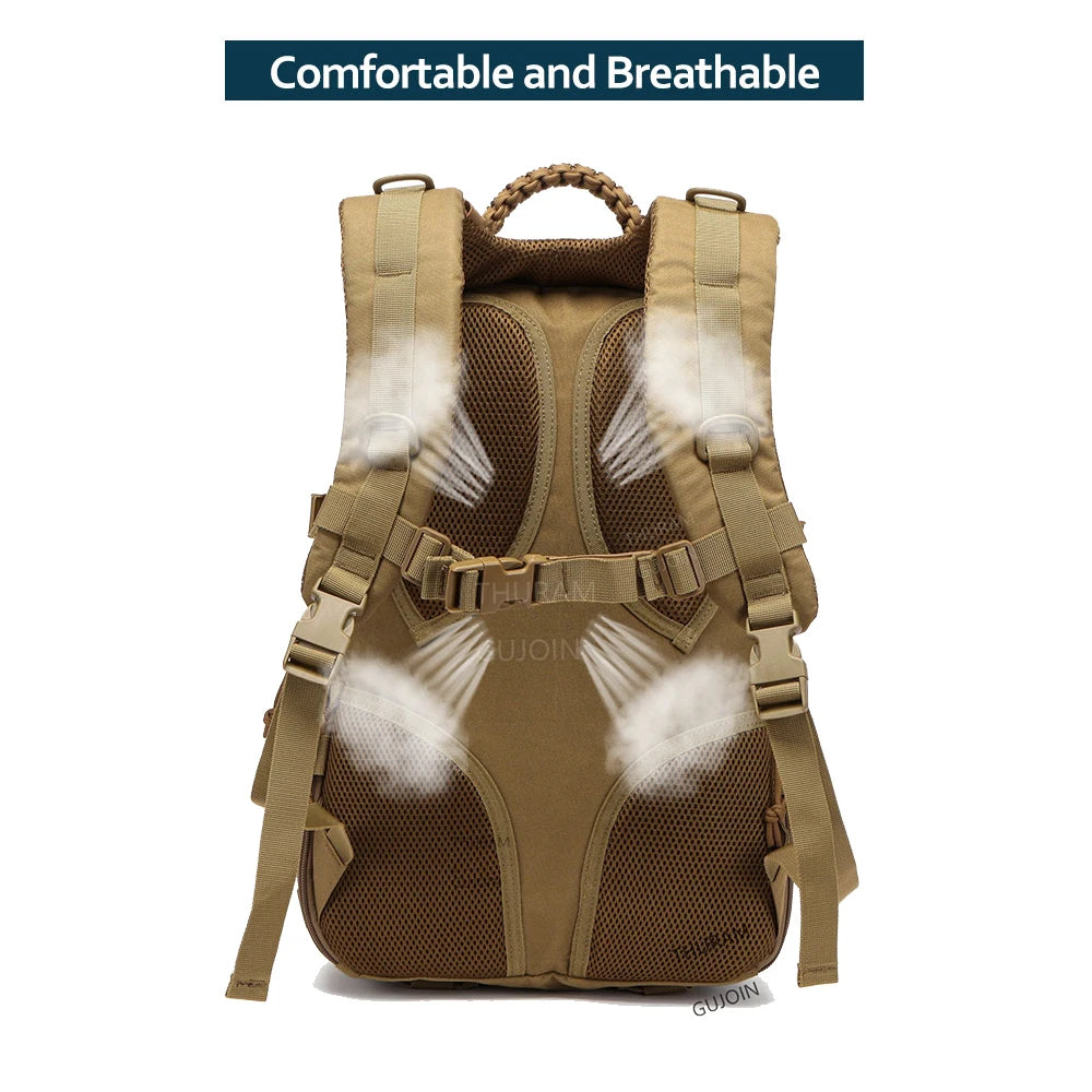 38L тактическа раница, водоустойчива раница за открито с голям капацитет и MOLLE система, чанта за туризъм, къмпинг, пътуване и прибиране