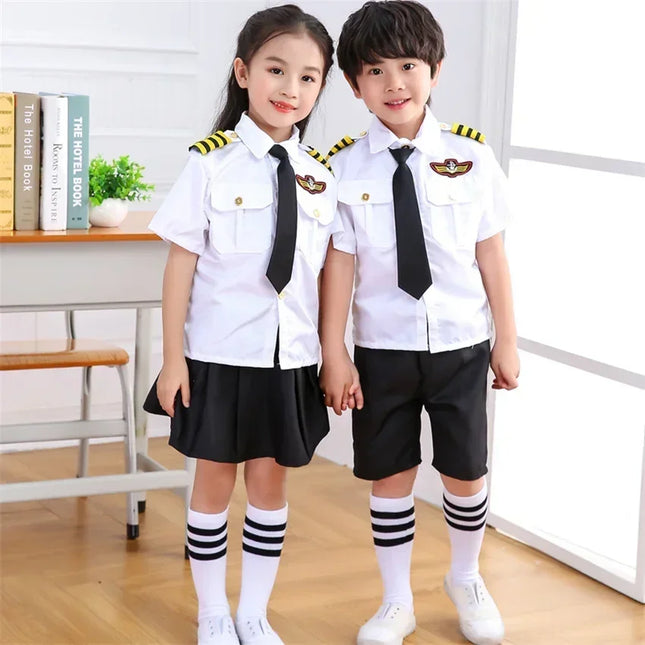 2025osplay Costumes pour infants, uniforme de pilote d'avion, vêtements de classe de profession