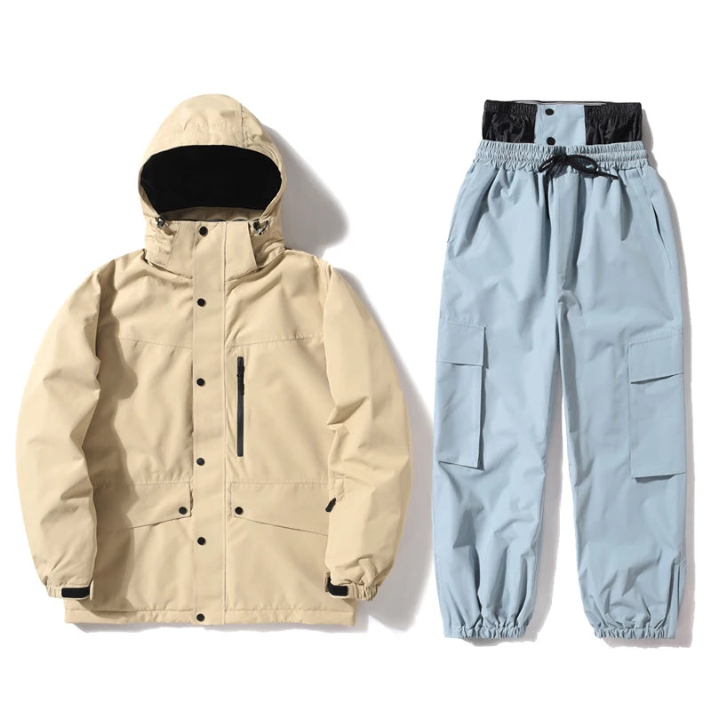 Ски дрехи за жени и мъже, ски якета, комплекти за сноуборд, ски яке и панталон, зимен костюм за дейности на открито, за жени без секс