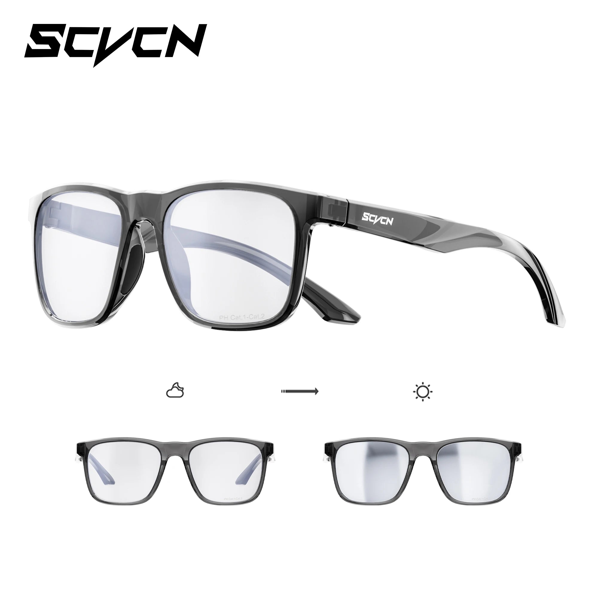 SCVCN Нови фотохромни очила за мъже UV400 MTB Спортове на открито Колоездене Слънчеви очила Модни очила Велосипедни Туризъм Очила за Катерене