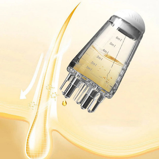 Мини преносим апликатор за скалп, течен гребен, масаж на корените на косата, медицински гребен за коса за растеж на косата, серум, масло, подхранване