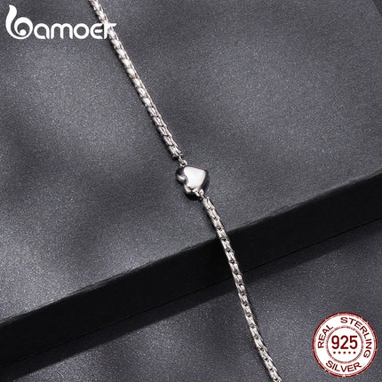 Гривна Bamoer Moissanite Heart с регулируемо усукано въже, дебела верижка за китка за жени, бижута за Свети Валентин, винтидж любовен подарък