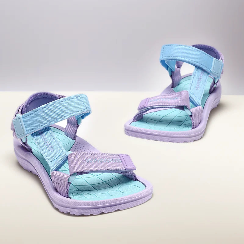 Летни детски сандали за момичета, дишащи спортни обувки за плаж на открито, отворени пръсти, удобни сандали за ходене, размер 30-38
