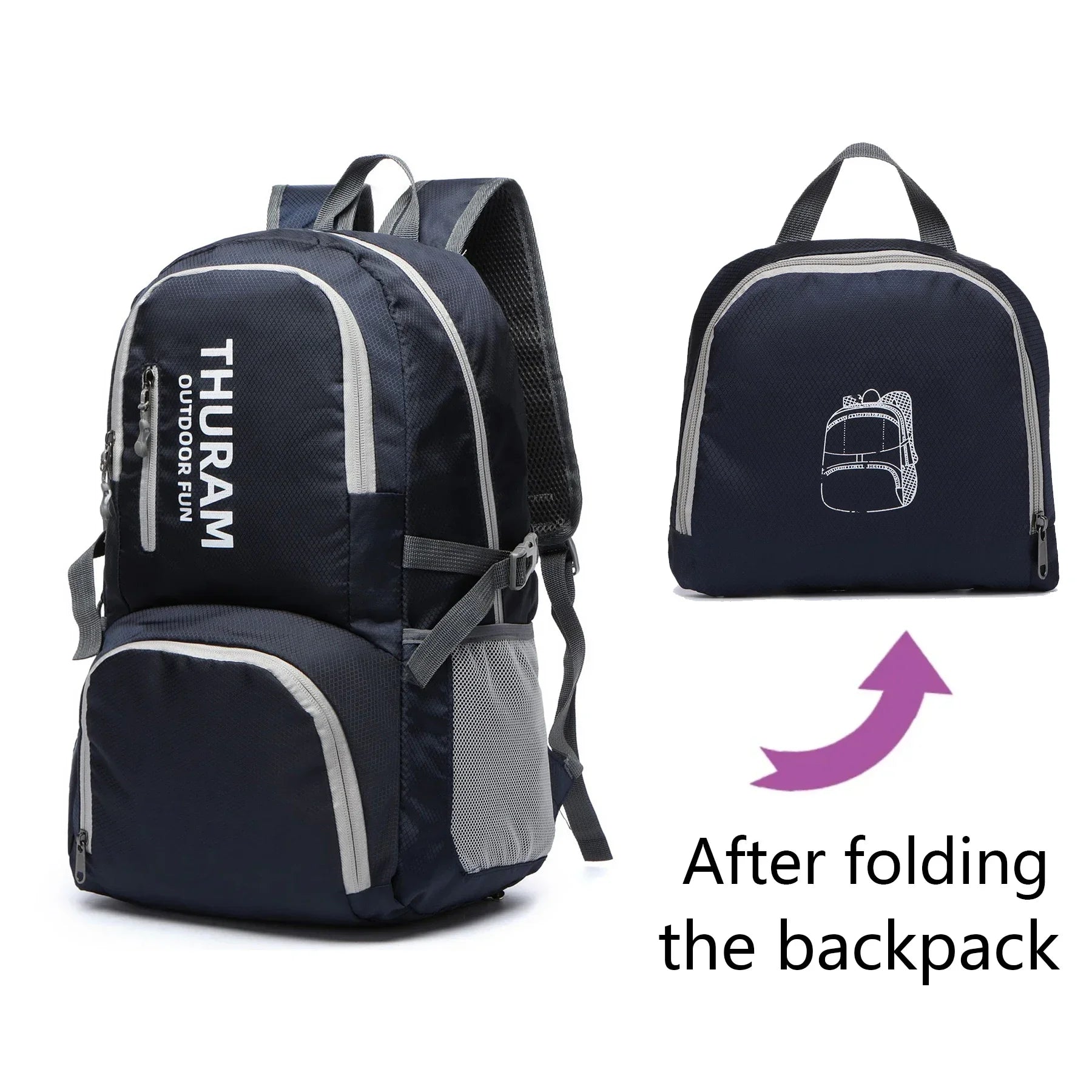 35L Раници за пътуване, дневни раници, водоустойчиви, сгъваеми, за къмпинг, леки, за преносими туристически спортове, за открито