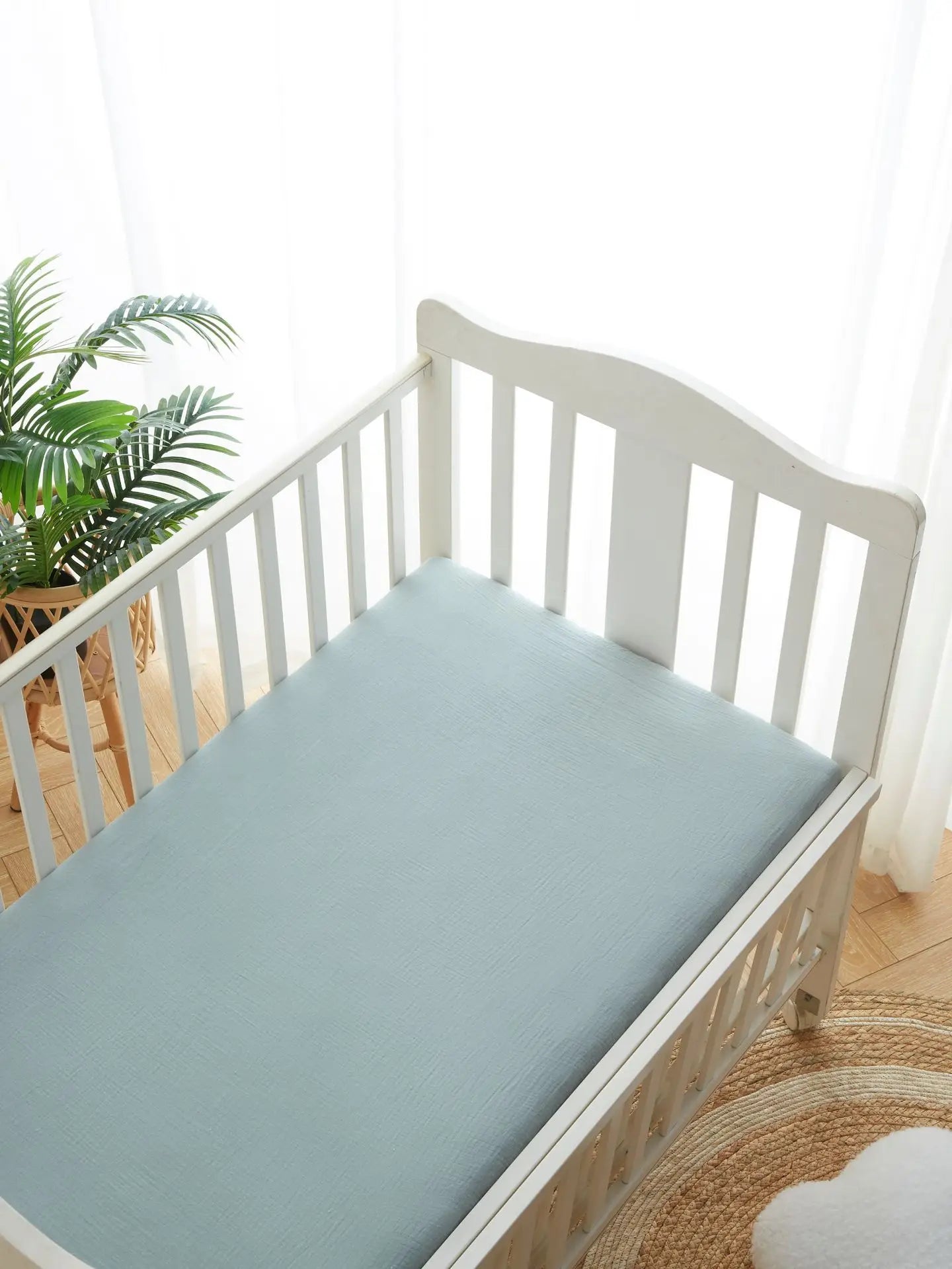 Чаршафи за новородени в различни размери, чаршафи за бебешки креватчета с пристягане, калъфи за матраци, памучни, едноцветни, кувертюри за легло 2024