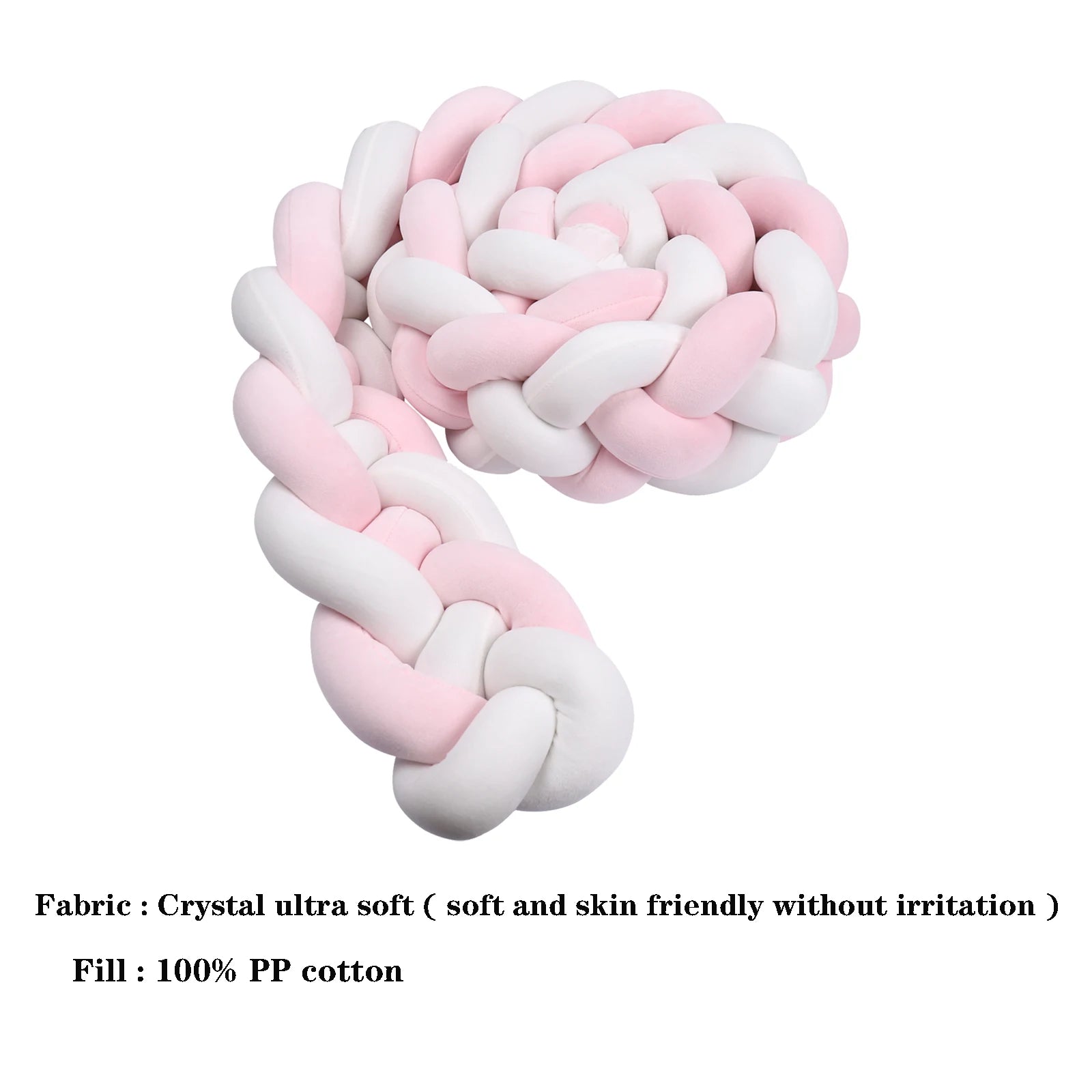 1M/2M/3M/3.6M Обиколка за детско креватче Tresse De Lit, щадяща кожата материя, декорация за бебешка стая, ръчно изработена възглавница с възли и мека подложка