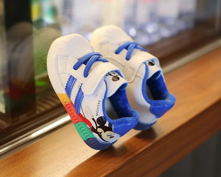 Мики Мини Детски ежедневни обувки за момичета и момчета, маратонки за деца, дишащи меки спортни обувки за бебета и малки деца, пролетни маратонки за открито