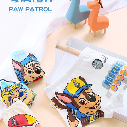 Оригинални Paw Patrol 4 бр. детско бельо за момче, плоски ъглови памучни гащички за бебе А-клас, антибактериални четириъгълни шорти