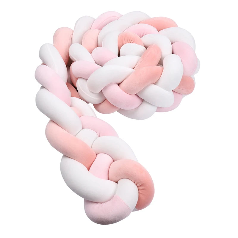 1M/2M/3M/3.6M Обиколка за детско креватче Tresse De Lit, щадяща кожата материя, декорация за бебешка стая, ръчно изработена възглавница с възли и мека подложка