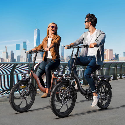 Сгъваем електрически велосипед HillMiles MilePort, 250W мотор, 36V 13Ah, 25km/h, 20"x3.0" дебели гуми, амортисьорна вилка, 7 скорости, 100km пробег
