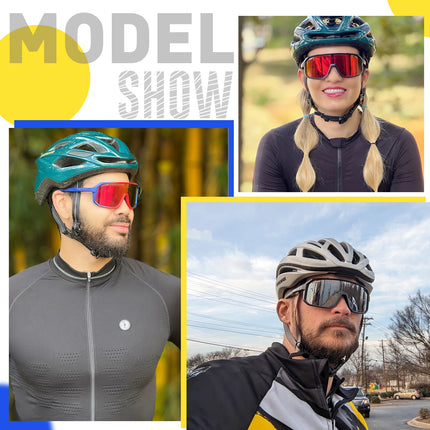 SCVCN Мъжки велосипедни слънчеви очила за колоездене, женски MTB шосейни велосипедни очила за шофиране, спортни очила за бягане на открито, UV400 туристически очила