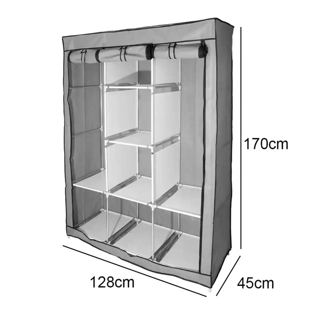 128X45X170см Гардероб за дрехи, закачалка за дрехи, сгъваем органайзер за дрехи с плат, за дрешник, преносим гардероб
