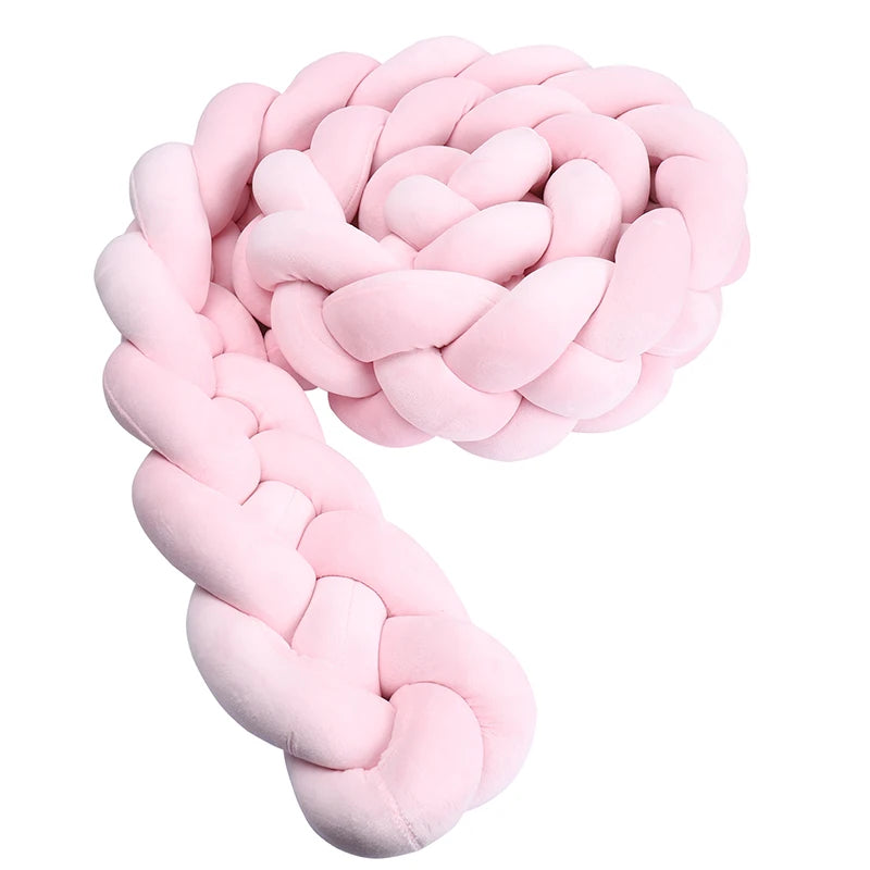 1M/2M/3M/3.6M Обиколка за детско креватче Tresse De Lit, щадяща кожата материя, декорация за бебешка стая, ръчно изработена възглавница с възли и мека подложка