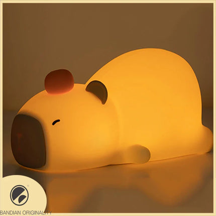 Capybara Сладка силиконова LED нощна лампа с анимационен филм USB презареждаща се димираща нощна лампа за детска стая декорация подарък за рожден ден