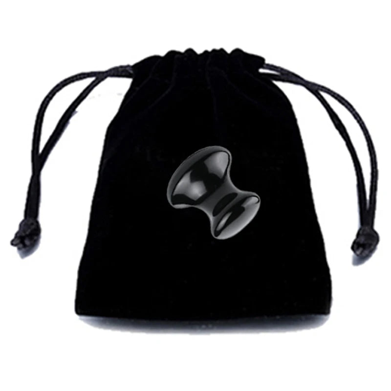 Натурален обсидиан, камък за лице, гуа ша, инструмент за стъргане за гваш, спа масажор, акупунктура, красота на лицето, грижа за кожата, избледняване на бръчки, петна