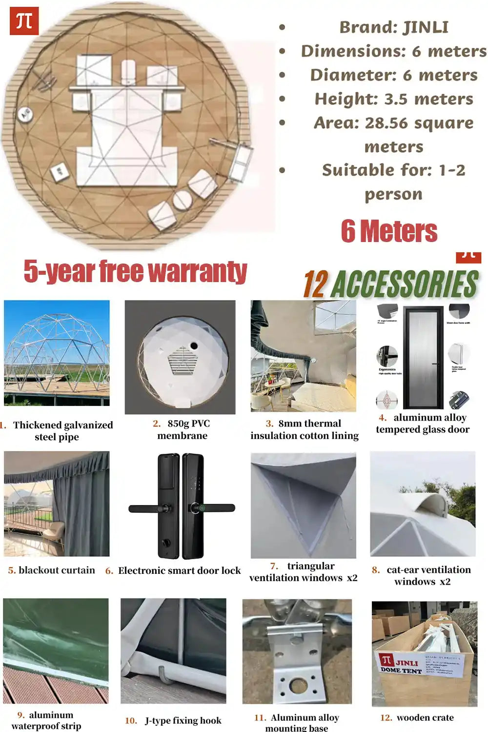 Прозрачна геодезична луксозна куполна палатка – Европа на склад, бърза доставка до 7 дни, PVC кръгъл глемпинг купол за хотел, курорт и къмпинг