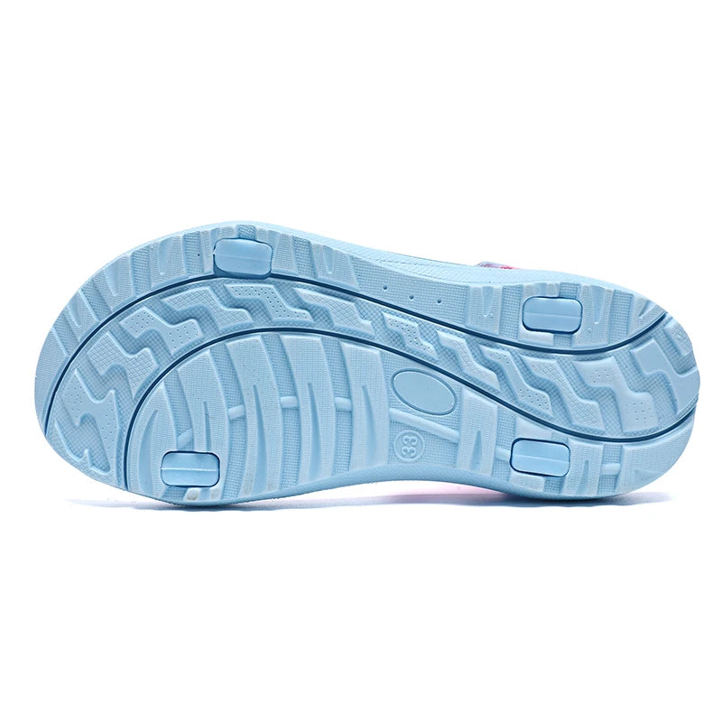 Летни детски сандали за момичета, дишащи спортни обувки за плаж на открито, отворени пръсти, удобни сандали за ходене, размер 30-38