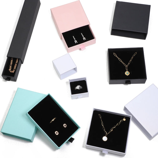 1 бр. Кутия за бижута от крафт хартия, поздравителна картичка, колие, гривна, подаръчна витрина, кутии от картон, съхранение на бижута