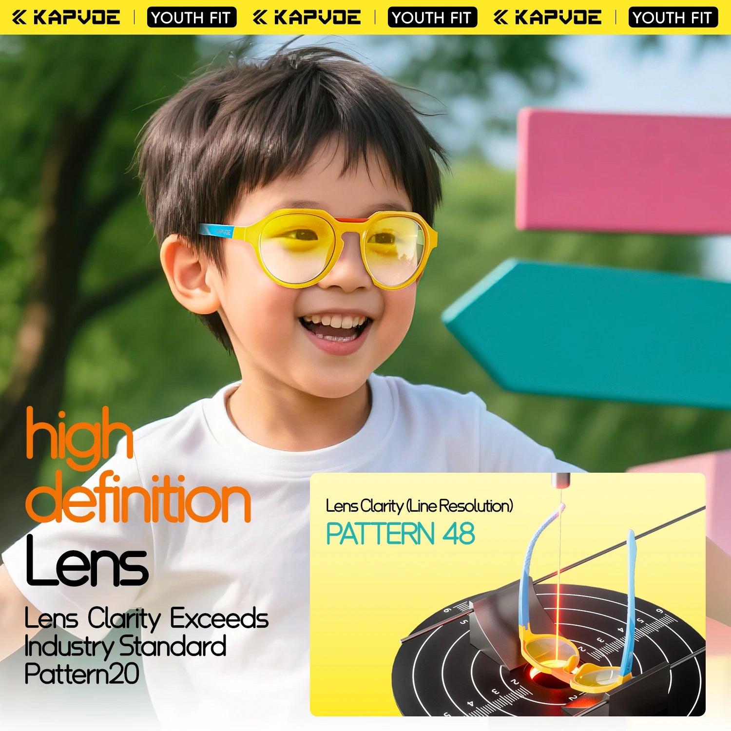 Детски слънчеви очила Kapvoe за млади деца, велосипедни, бейзболни, бягащи, детски, колоездачни, UV400, спортни, езда, велосипедни очила, спортна разпродажба