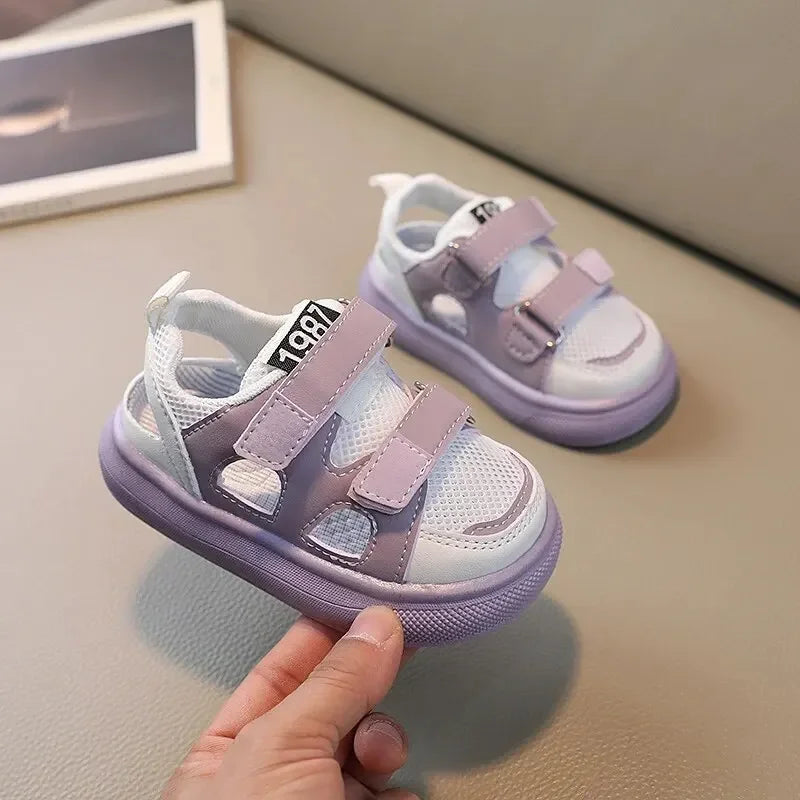 Нови летни дишащи мрежести обувки, детски спортни обувки за момчета и момичета, издълбани, сандали за кънки, готини модни бебешки детски сандали