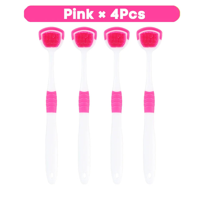 Vaclav 1 бр./4 бр./8 бр. силиконова стъргалка за език за орална хигиена, стъргалка за език за грижа за устната кухина, четка за език за почистване на хранителни остатъци