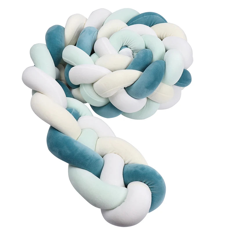 1M/2M/3M/3.6M Обиколка за детско креватче Tresse De Lit, щадяща кожата материя, декорация за бебешка стая, ръчно изработена възглавница с възли и мека подложка