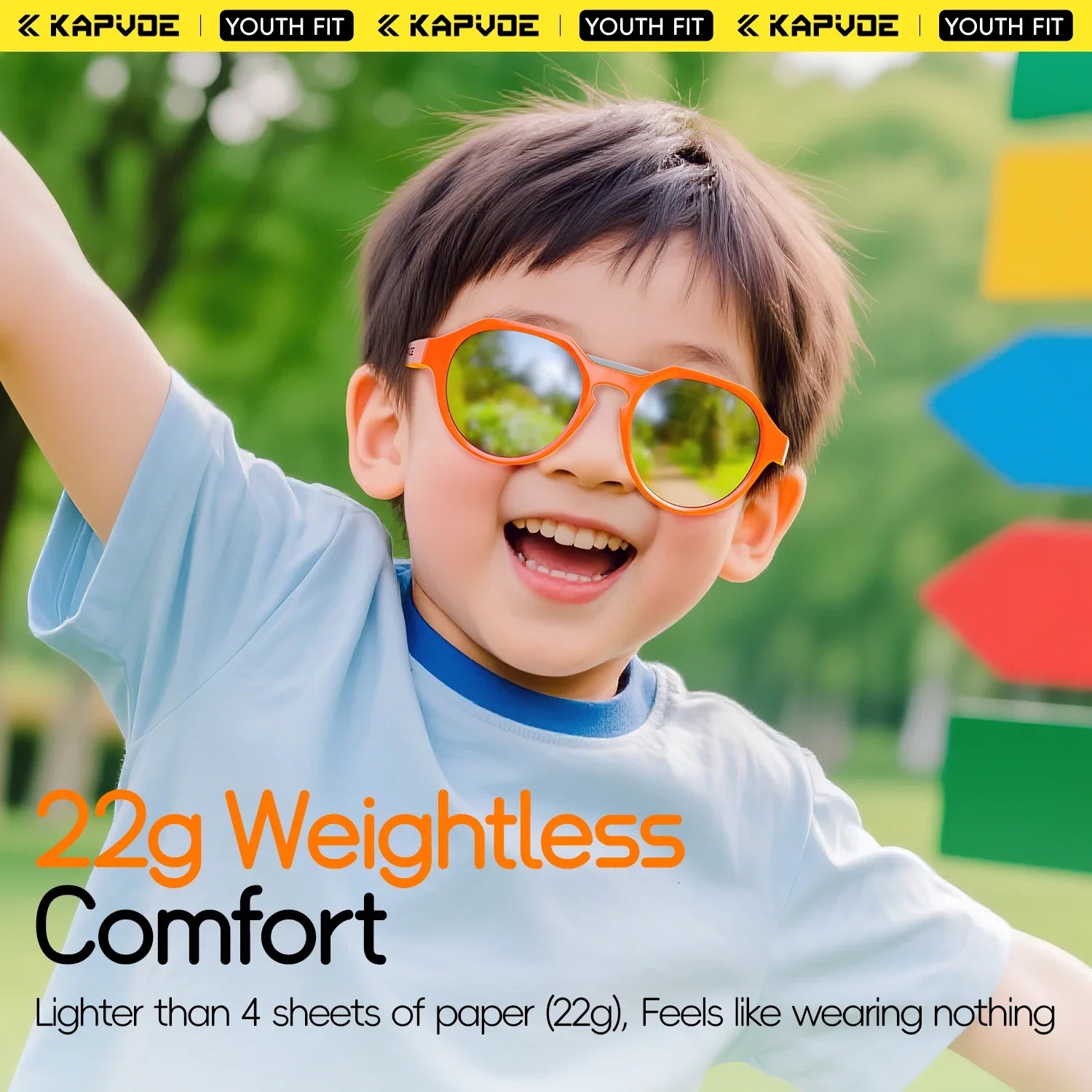 Детски слънчеви очила Kapvoe за млади деца, велосипедни, бейзболни, бягащи, детски, колоездачни, UV400, спортни, езда, велосипедни очила, спортна разпродажба